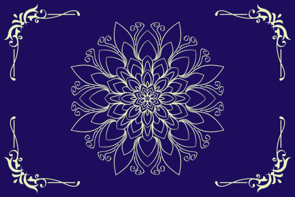Art Mandala Yellow Flower Decorative Graphics
