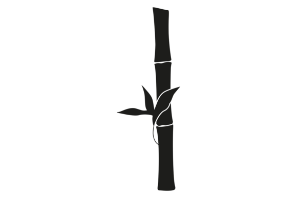 Bamboo Branch Black Decorative Element