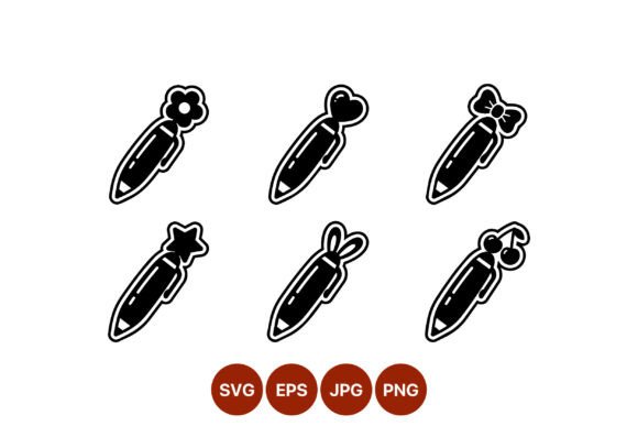 Cute Decorative Pens Vector Art Graphics
