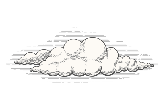 Decorative Cloud Drawing Graphics for Crafting