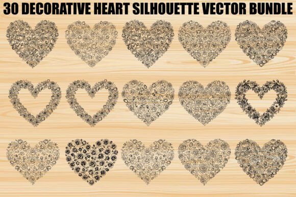 Decorative Heart Graphics for Branding and Marketing