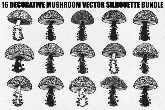 Decorative Mushroom Design Bundle Graphics