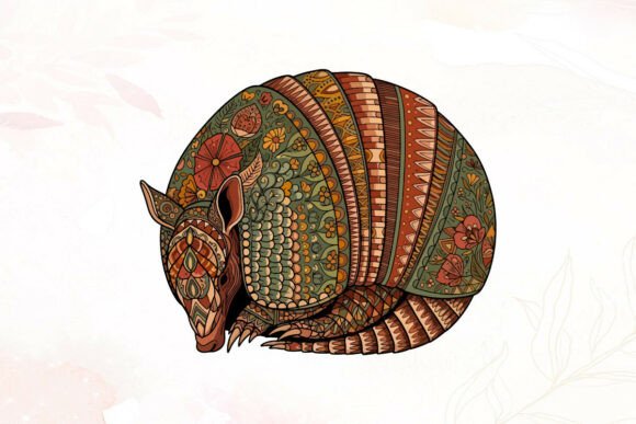 Decorative Patterned Armadillo Art Graphics