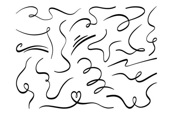 Decorative Swirl Doodle Line Set Pack Graphics