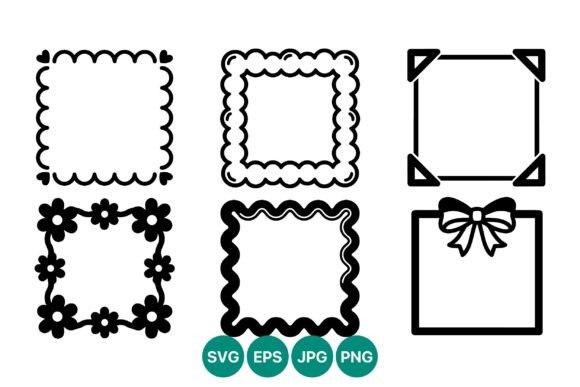 Decorative Vector Frame Borders Bundle Graphics