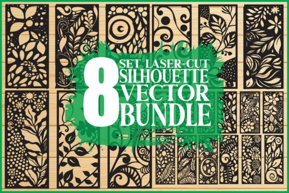 Decorative Wall Art Panel Vector Set Graphics
