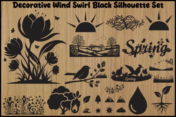 Decorative Wind Swirl Nature Elements