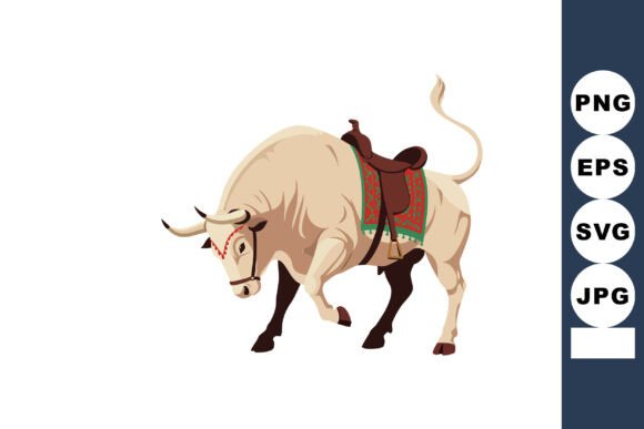 Dynamic Bull Graphic for Bold Editorial Use