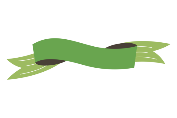 Green Banner Ribbon Graphics for Crafting