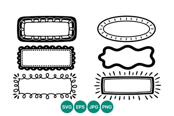 Hand Drawn Decorative Frame Vector Set Graphics