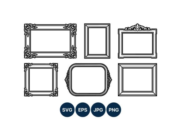 Ornate Decorative Black Frames Set