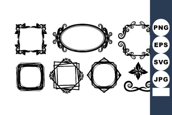 Vintage Decorative Black Ornamental Fram for Elegant Branding