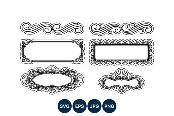 Vintage Decorative Frames with Seashells Graphics