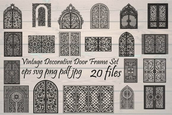 Vintage Door Frame Graphics for Digital Creators
