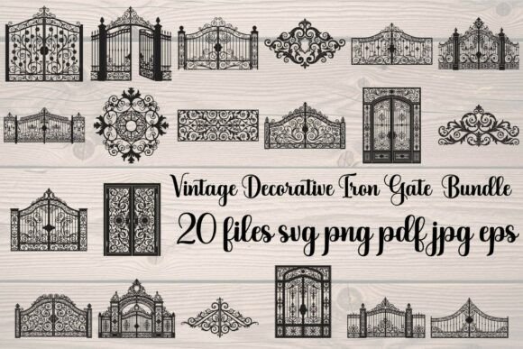 Vintage Iron Gate Graphics for Creative Sellers